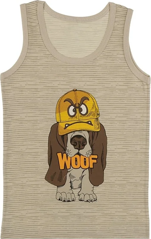 Donella 5 Pack Colored Woof Printed Boy Undershirt - 771092WF
