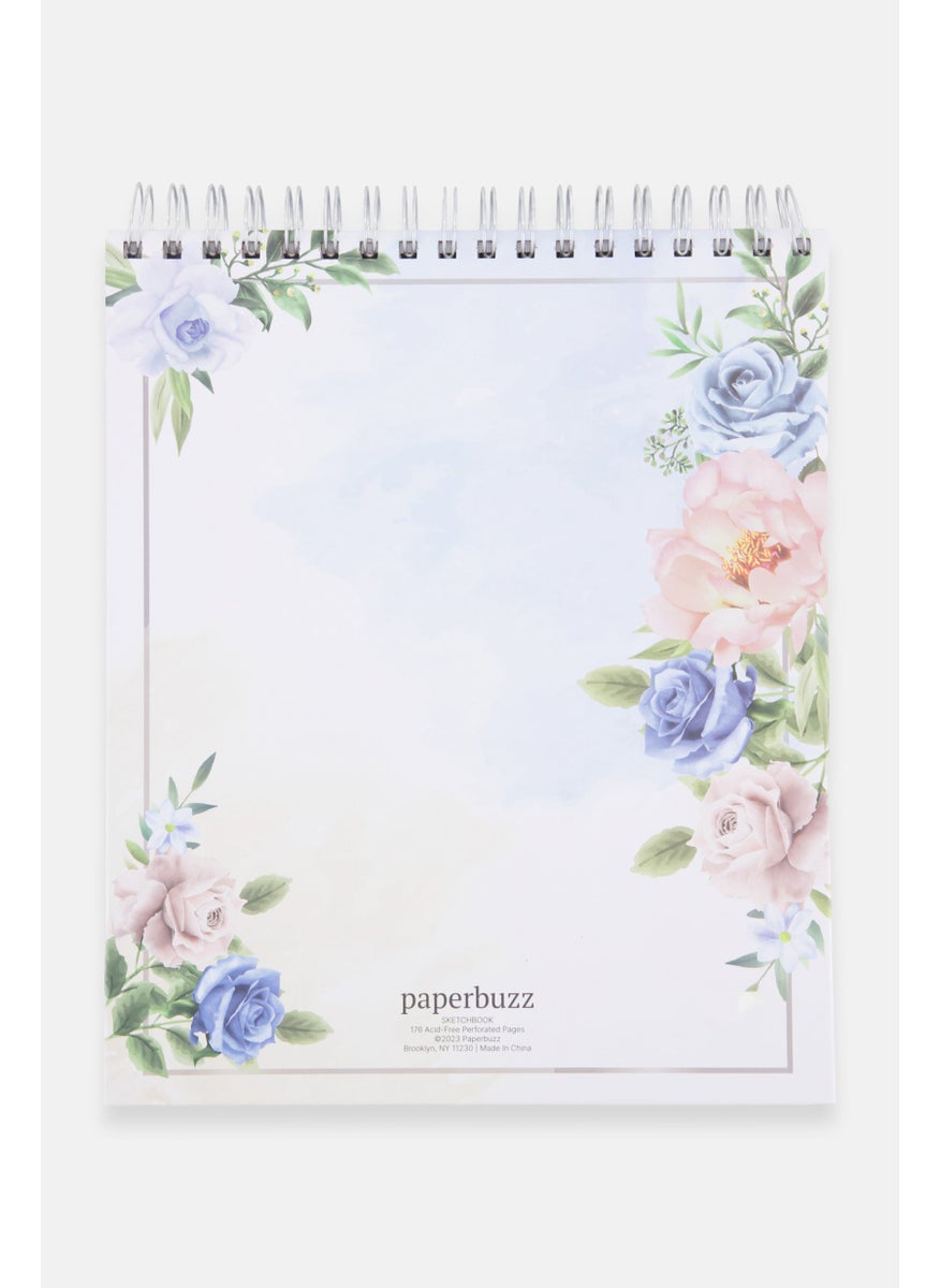 Paperbuzz Floral Sketch Book, Blue Combo  - Image 2