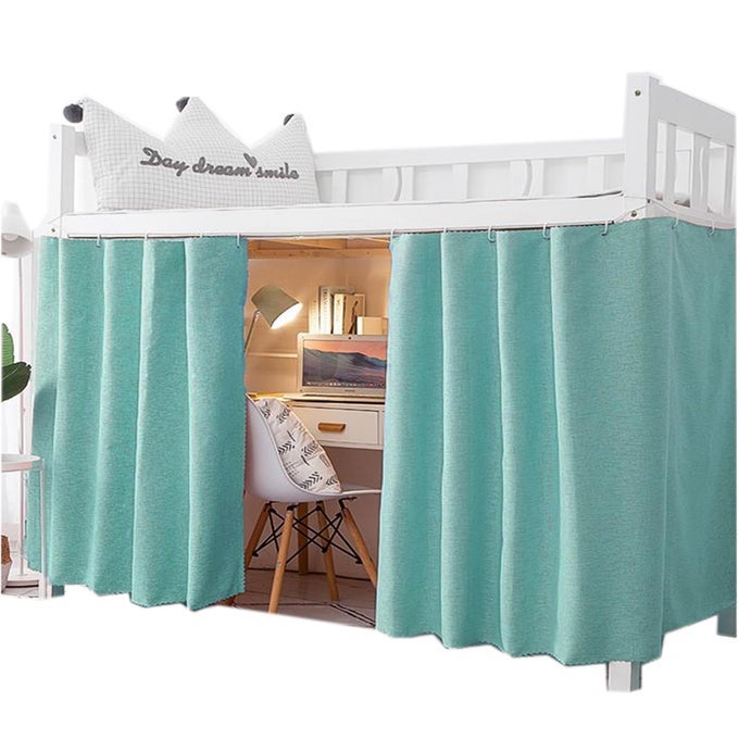 DORM HOME SOLID THICKEN BUNK BLACKOUT BED CURTAINS CLOTH BED CANOPY MEN WOMEN SINGLE SLEEPER