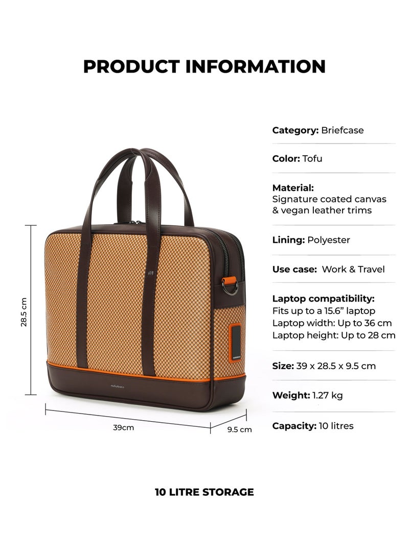 Mokobara The Teppanyaki Briefcase - Premium Coated Canvas | Tofu, White  - Image 3
