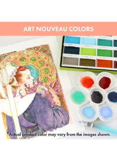Kuretake Kuretake GANSAI TAMBI Watercolor Paint Set 24 Colors II - Art nouveau, Professional-quality art supplies for artists adult painting aketching, Non-Toxic, Made in Japan  - Image 2