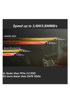 ADATA ADATA 1TB SSD Legend 800, NVMe PCIe Gen4 x 4 M.2 2280 Internal Solid State Drive, Speed up to 3,500MB/s, Storage for PC and Laptops, High Endurance with 3D NAND  - Image 2