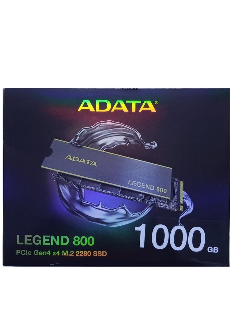ADATA - ADATA 1TB SSD Legend 800, NVMe PCIe Gen4 x 4 M.2 2280 Internal Solid State Drive, Speed up to 3,500MB/s, Storage for PC and Laptops, High Endurance with 3D NAND - Image 1