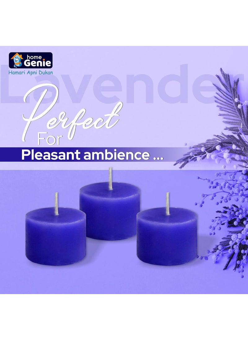 HOME GENIE Home Genie Lavender Fragnance Votive Candle Set 6 Lavender Votive Candle Long Burn Time Candles for Home Dcor Diwali Birthday Party Wedding Romantic Dinner Pack of 6  - Image 4