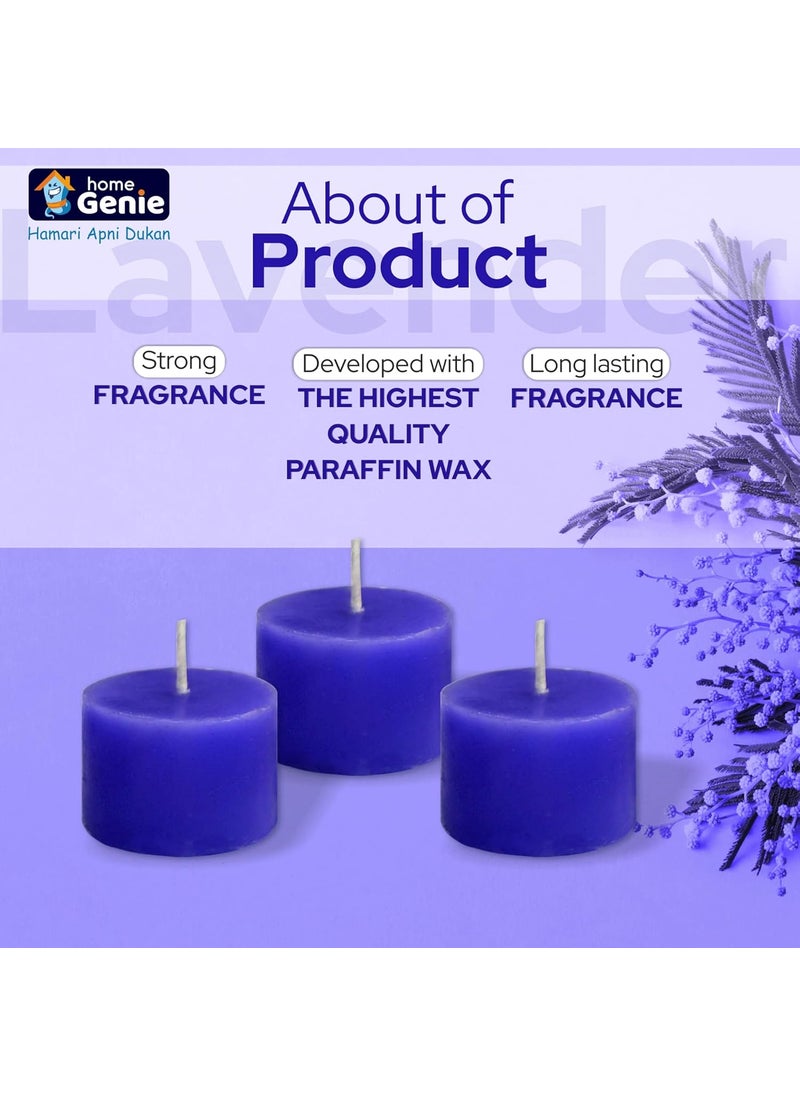 HOME GENIE Home Genie Lavender Fragnance Votive Candle Set 6 Lavender Votive Candle Long Burn Time Candles for Home Dcor Diwali Birthday Party Wedding Romantic Dinner Pack of 6  - Image 3