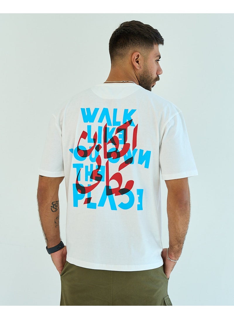 NAS Be Boss Unisex Oversized SS T-Shirt - Off White - Image 1