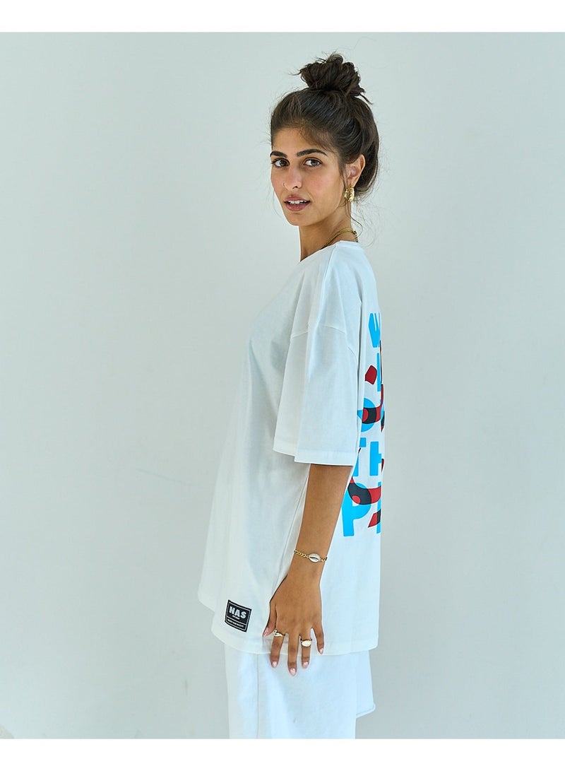 NAS Be Boss Unisex Oversized SS T-Shirt - Off White - Image 2