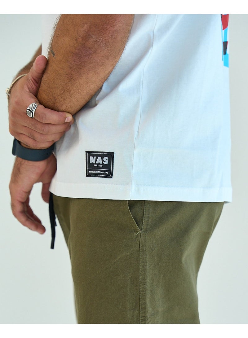 NAS Be Boss Unisex Oversized SS T-Shirt - Off White - Image 3