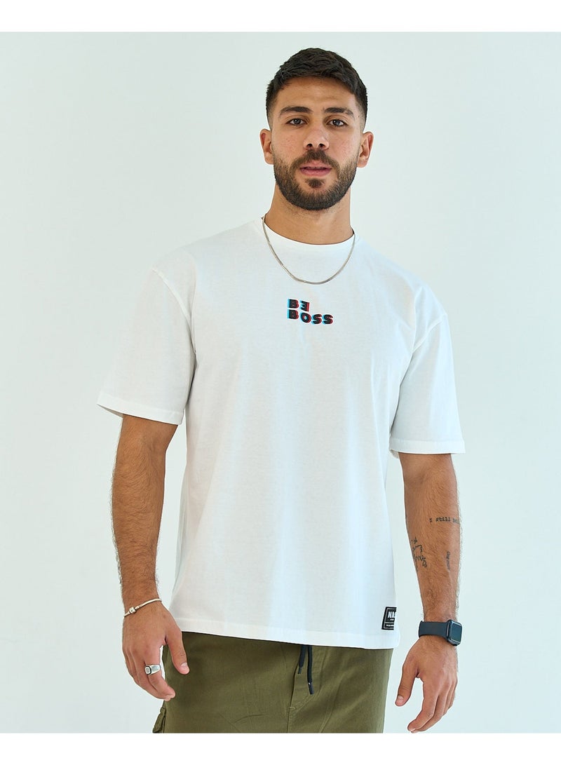 NAS Be Boss Unisex Oversized SS T-Shirt - Off White - Image 4