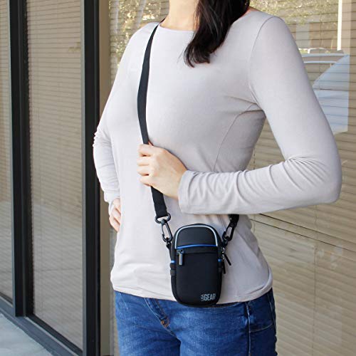 USA Gear Compact Point and Shoot Camera Case Small Digital Camera Pouch with Accessory Pockets and Shoulder Strap - Compatible with Sony CyberShot, Canon G7X Mark iii, ii, Nikon COOLPIX & More (Black) - Image 2