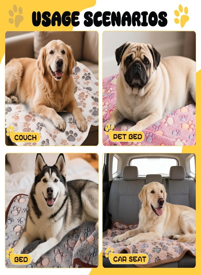 Vowanop 4 Pack Premium Soft Pet Blankets Washable, 23" x 16" Flannel Blankets for Dog Puppy Cat, Brown/Pink/White/Coffee - Image 4
