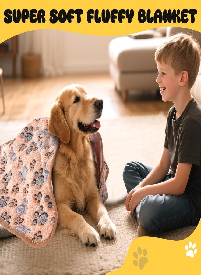 Vowanop 4 Pack Premium Soft Pet Blankets Washable, 23" x 16" Flannel Blankets for Dog Puppy Cat, Brown/Pink/White/Coffee - Image 5