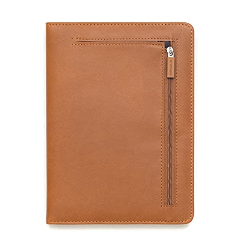 REGAL Vibrant A-5 PU Leather Hardbound Notebook Diary Journal with Stylish Expandable Pocket, 272 pages, 80 gsm (Ochre Brown) - Image 1