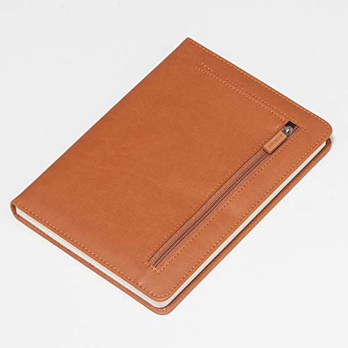 REGAL Vibrant A-5 PU Leather Hardbound Notebook Diary Journal with Stylish Expandable Pocket, 272 pages, 80 gsm (Ochre Brown) - Image 2