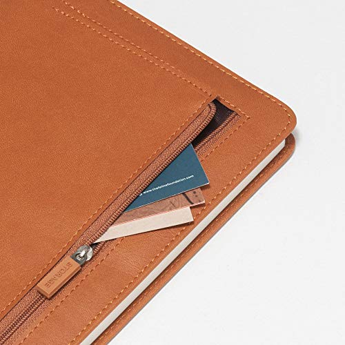 REGAL Vibrant A-5 PU Leather Hardbound Notebook Diary Journal with Stylish Expandable Pocket, 272 pages, 80 gsm (Ochre Brown) - Image 3