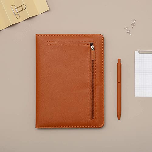 REGAL Vibrant A-5 PU Leather Hardbound Notebook Diary Journal with Stylish Expandable Pocket, 272 pages, 80 gsm (Ochre Brown) - Image 4