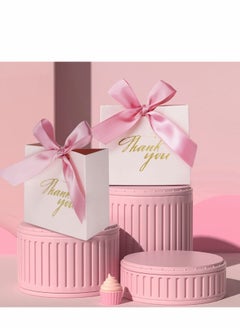 Y&D Thank You Gift Bags, 20 Pack Small Bag Party Favor Bags Treat Boxes with Rose Red Bow Ribbon, Pink Pattern Paper Bulk for Wedding Baby Shower Business Supplies  - Image 5