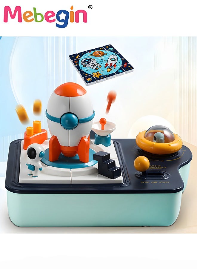 Rocket Blocks Set, Educational Space Rocket Toy, Timing Ejection Block, Preschool Educational Toy, Interactive Board Game, Ideal Gift for Kids Aged 3+