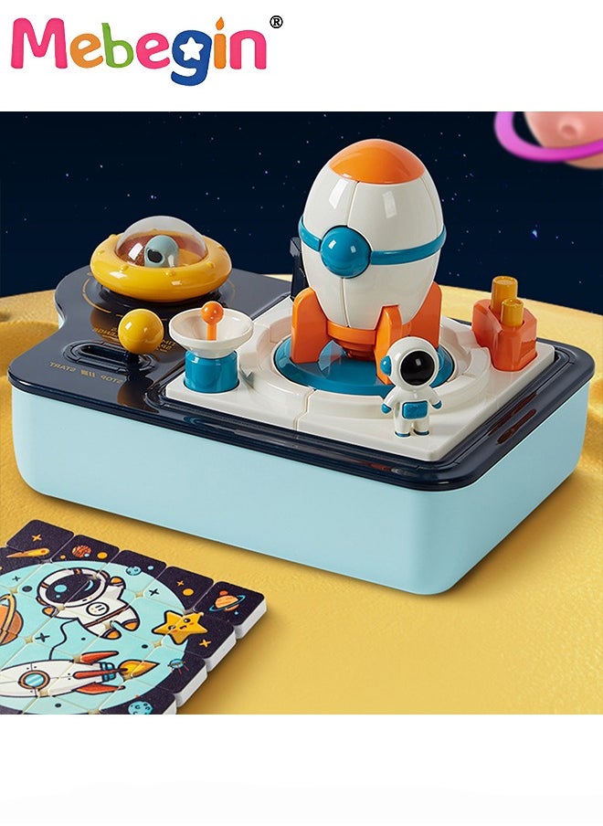 Rocket Blocks Set, Educational Space Rocket Toy, Timing Ejection Block, Preschool Educational Toy, Interactive Board Game, Ideal Gift for Kids Aged 3+