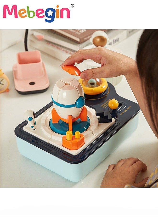 Rocket Blocks Set, Educational Space Rocket Toy, Timing Ejection Block, Preschool Educational Toy, Interactive Board Game, Ideal Gift for Kids Aged 3+