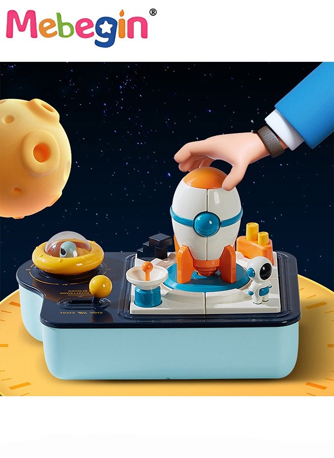 MEBEGIN Rocket Blocks Set, Educational Space Rocket Toy, Timing Ejection Block, Preschool Educational Toy, Interactive Board Game, Ideal Gift for Kids Aged 3+  - Image 1