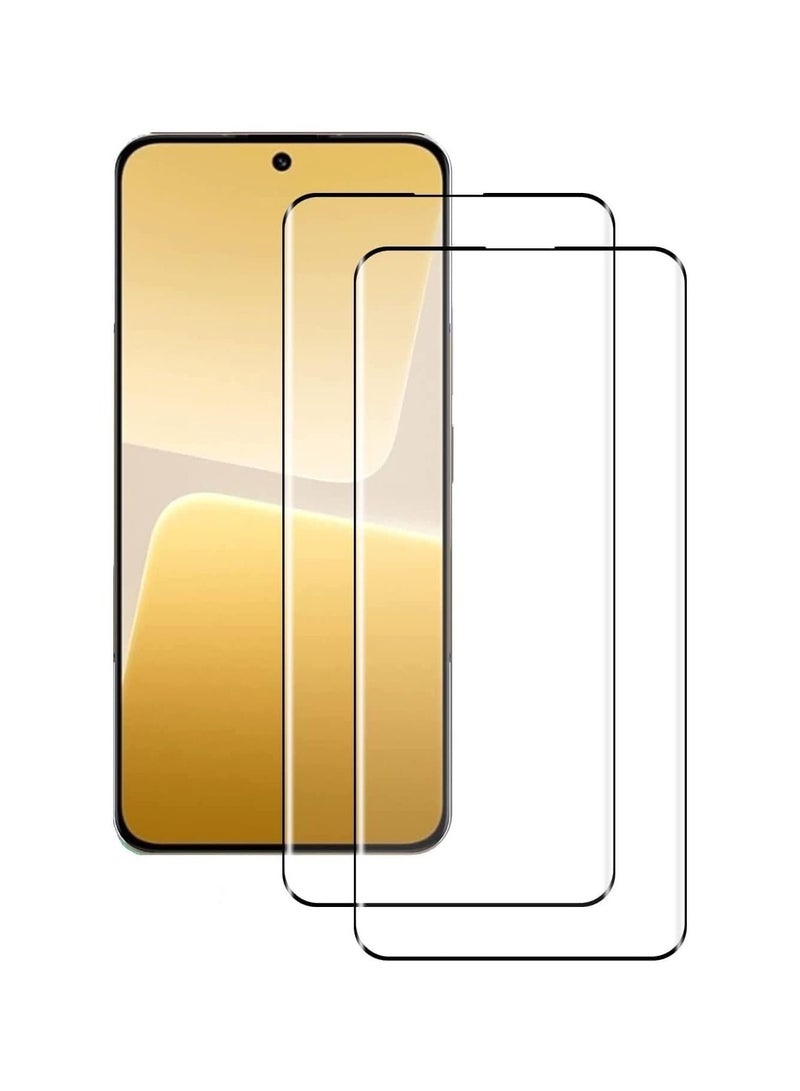 Xiaomi 13 Pro Screen Protector [2 PACK], Full Glue, Bubble Free, Anti-Scratch, Anti-Fingerprint, 9H Hardness 3D Curved Edge Tempered Glass Screen Protector for Xiaomi Mi 13 Pro (Full Glue Black 2Pack)