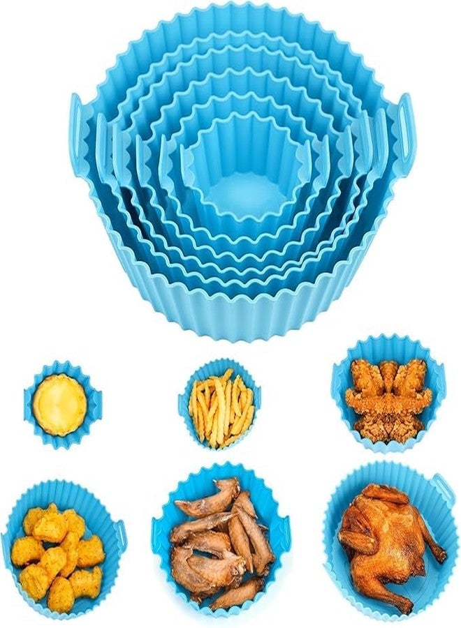 Hovico 6-Pieces Air Fryer Silicone Liners Pot Replacement of Flammable Parchment Paper Airfryer Silicone Crock Pot Liners Airfly Oven/Microwave Accessories (Multi Color) - Image 1