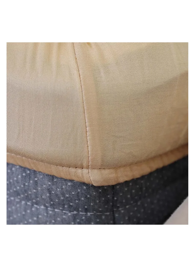 DANUBE HOME Solace 3 Piece Queen Fitted Sheet Set 100% Cotton Sateen Thread Count 300 Breathable Bedding Sheet And Pillow Cases Soft Microfiber Bed Sheet L150 X W200+30 Cm Beige