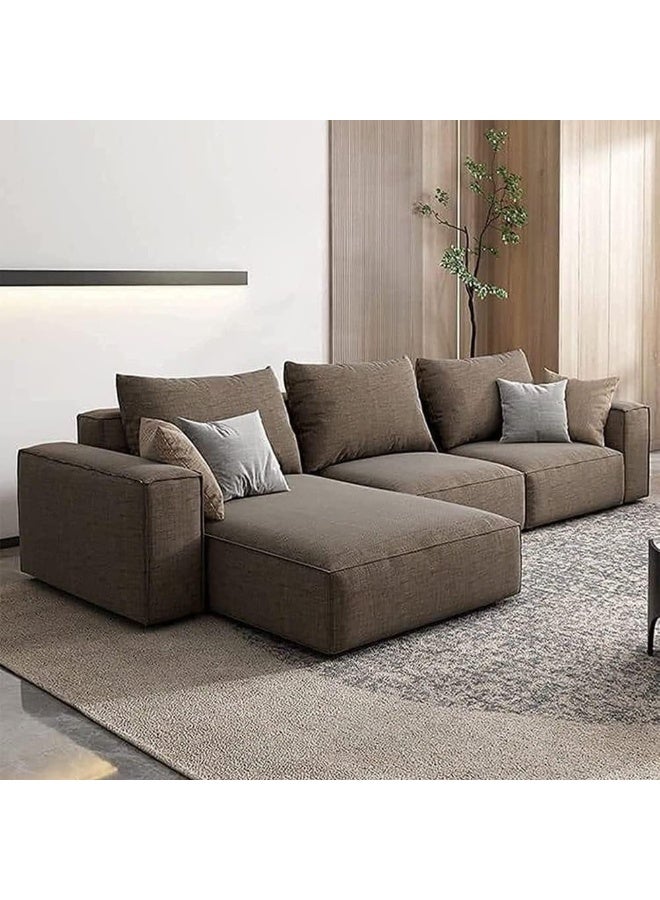 Zayn comforts L shape Sofa Set Decent Design For Unique Living Rooms (Brown, 320cm Width) - Image 1