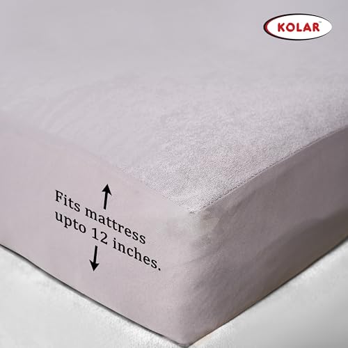 Kolar Premium Cotton Feel Mattress Protector| 100% Water Proof Protector King Size 78x72 Inches | Breathable and Hypoallergenic Ultra Soft Fitted Bed Protector Cover - King, Grey - Image 4