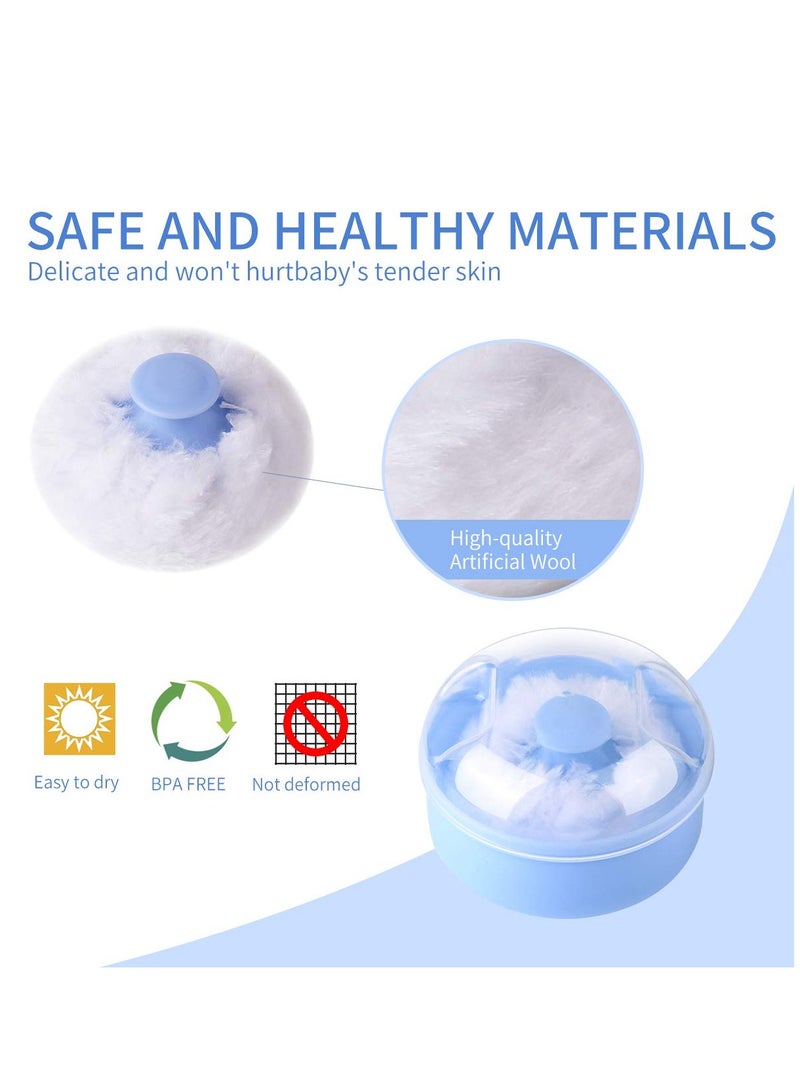 KASTWAVE Storage Body Powder Container, Fluffy Body After-bath Powder Case, Baby Care Face/Body Villus Powder Puff Box, Makeup Cosmetic Talcum Powder Container with Hand Holder 2pcs - Image 5