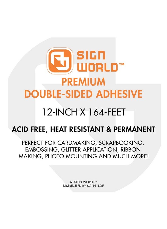 AJ Sign World - Best 1/4" Ultra Thin Permanent Double Sided Tape For Arts Crafts Photography Scrapbooking Tear By Hand Paper Backing (1/4 Inch By 164 Feet/55 Yards) - Image 1