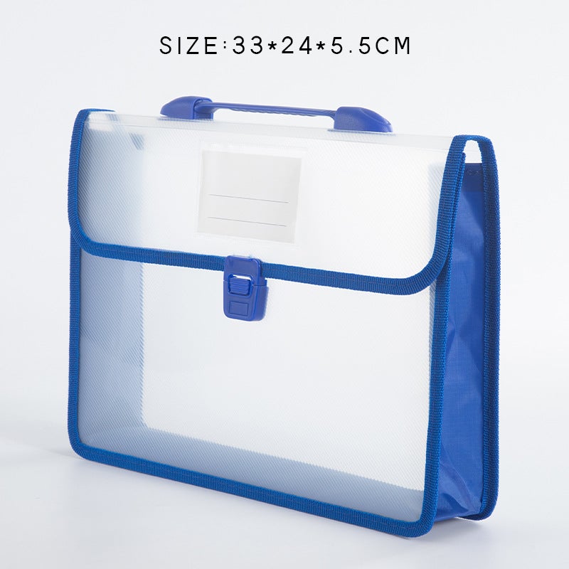 A4 Document Bag Large Capacity Briefcase Organizer Dark blue 