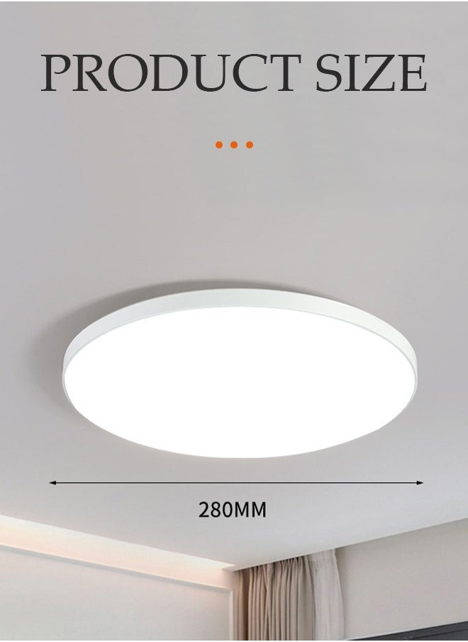 DUNISO LED ceiling light, waterproof PP plastic corridor light, modern ceiling light, dustproof, moisture proof, insect proof, 6500K, 24W, suitable for corridors, living rooms, bedrooms, kitchens,white  - Image 2