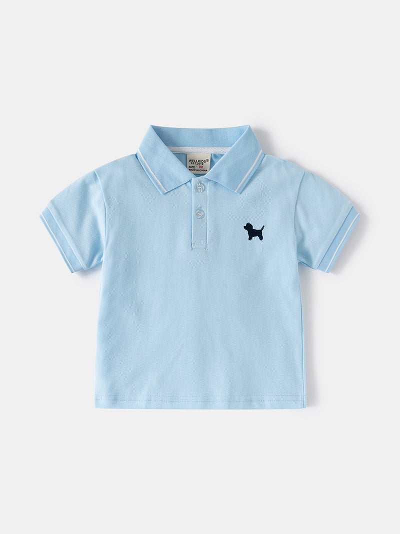 Boys Short Sleeve Polo Shirt 2025 Summer Children'S Clothing Baby Coat Turtleneck Shirt 90-140 Yards A Generation Of Hair - Image 4