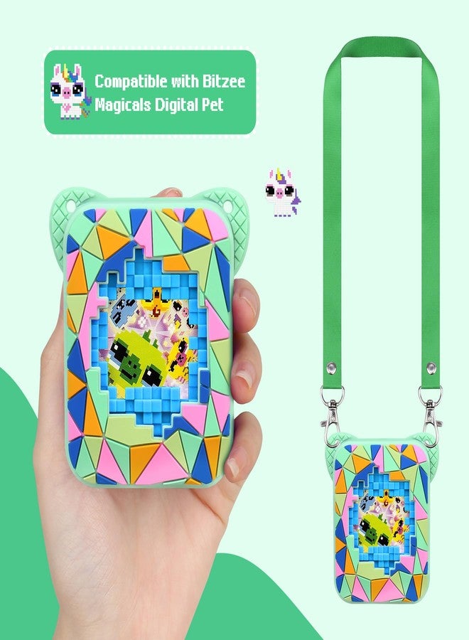 BOVKE Silicone Cover Case for Bitzee Magicals Interactive Toy with 20 Characters Inside, Bitzee Magicals Digital Pet Protective Skin Sleeve for Bitzee Virtual Electronic Pets Kids Toys, Green - Image 2