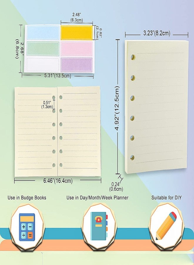 Harphia A7 Planner Refill,4 Packs per Set, Line Paper, A7 Binder Refills 6 Ring with Label Stickers Gift,Mini Binder Refills,6 hole/100gsm Thick Paper/4.84 x 3.23'', Harphia - Image 2