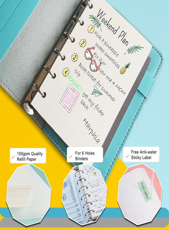 Harphia A7 Planner Refill,4 Packs per Set, Line Paper, A7 Binder Refills 6 Ring with Label Stickers Gift,Mini Binder Refills,6 hole/100gsm Thick Paper/4.84 x 3.23'', Harphia - Image 5