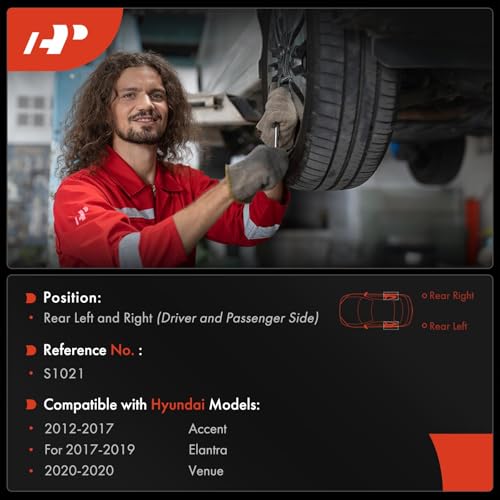 A-Premium Rear Brake Shoes Set Compatible with Hyundai Elantra 2017-2019, Accent 2012-2017, Venue 2020, 4-PC - Image 2