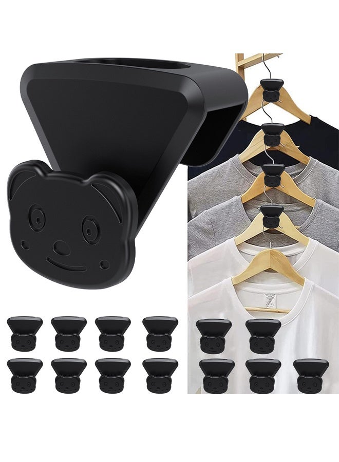 HOMESTAR 40 PCS Space Saving Hangers, Clothes Hanger Connector Hooks, Heavy-Duty Laminated Hangar Space Saver Space Savers Triangles with Bear-Shaped for Hangers - Image 3