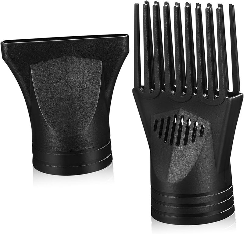 2 Pcs Heat Resistant Plastic Hair Dryer Nozzle Attachment Comb Diffuser For All Hair Types - Image 1
