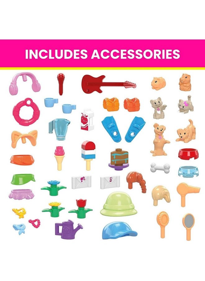 Mega Brands MEGA Barbie Color Reveal Building Toys Set, DreamHouse with 545 Pieces, 5 Micro-Dolls, 6 Pets and Accessories, 30 + Surprises, Kids Ages 6+ Years  - Image 4
