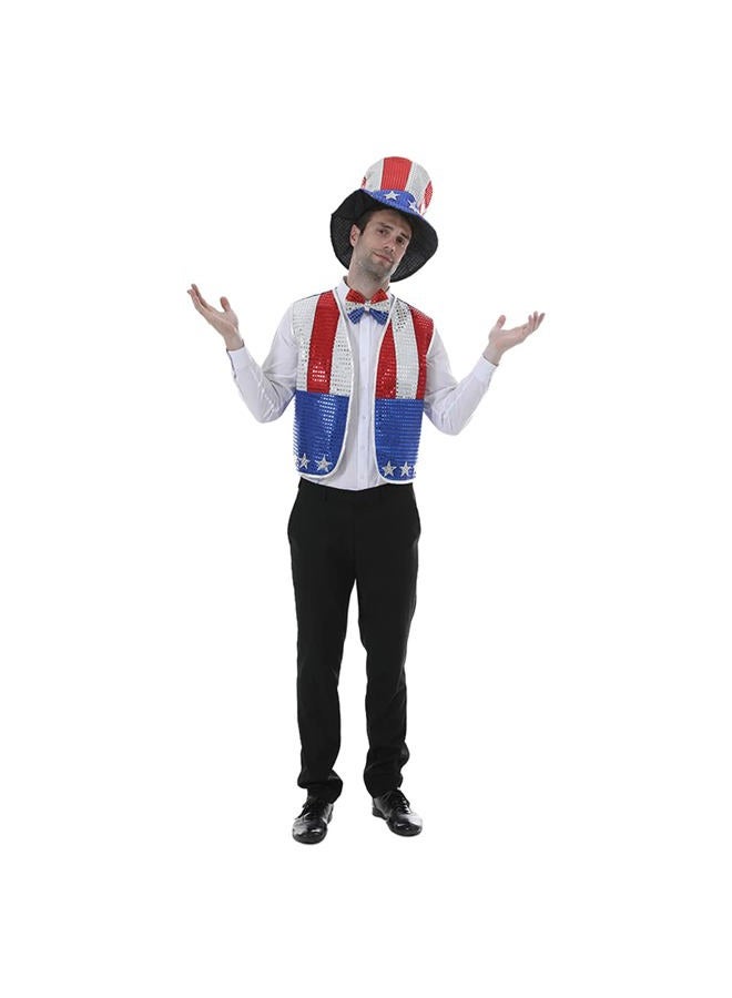 Eraspooky Men's Sequined Uncle Sam Costume Independence Day Fancy Dress - Image 5