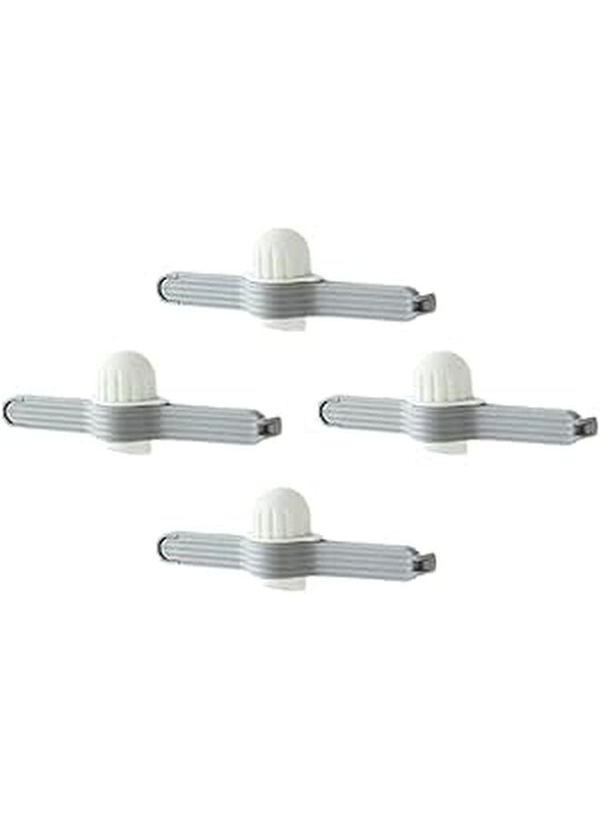 Reusable Food Bag Clips 4 Pack Small Snack Sealing Clips For Kitchen Storage Household Gray White - Image 1