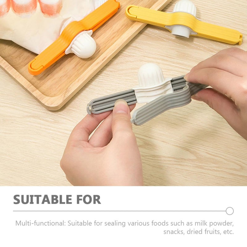 Reusable Food Bag Clips 4 Pack Small Snack Sealing Clips For Kitchen Storage Household Gray White - Image 4