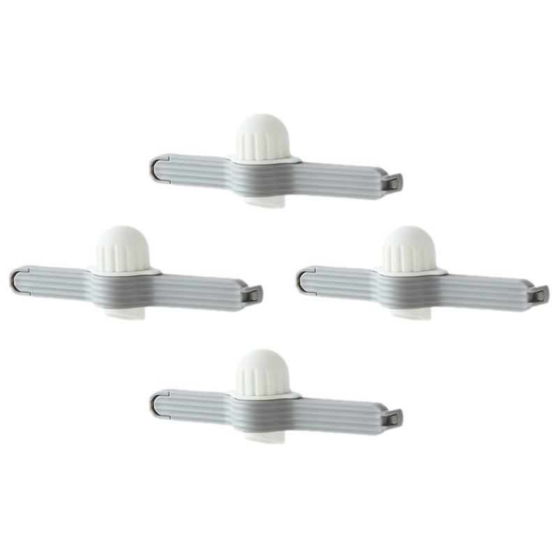 Reusable Food Bag Clips 4 Pack Small Snack Sealing Clips For Kitchen Storage Household Gray White - Image 2