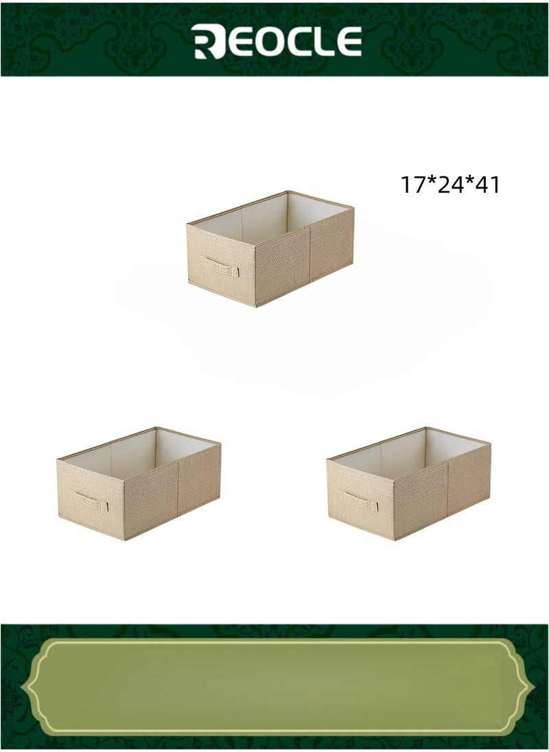 REOCLE 3 Pack Folding Storage Organizer with Handles 13×24×41CM Storage Cubes Collapsible Storage Bins Durable Storage Bins for Closet & Shelves & Offices & Toys  - Image 1