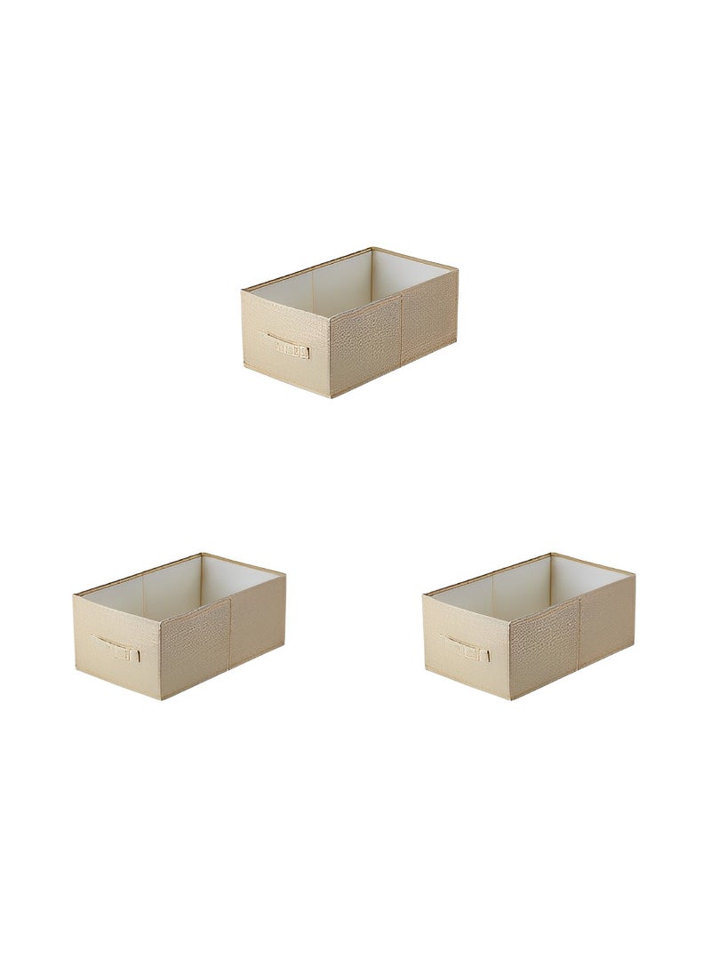 REOCLE 3 Pack Folding Storage Organizer with Handles 13×24×41CM Storage Cubes Collapsible Storage Bins Durable Storage Bins for Closet & Shelves & Offices & Toys  - Image 2