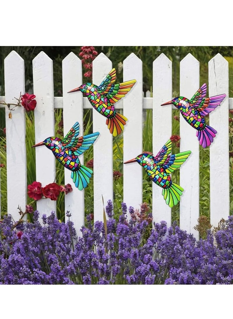Generic - Metal Hummingbird Wall Decor, 4 Pack Metal Hummingbird Wall Decor, 3D Wall Art Hanging Sculpture for Bathroom Living Room Patio Fence, Living Room Bedroom Garden Patio Backyard - Image 1