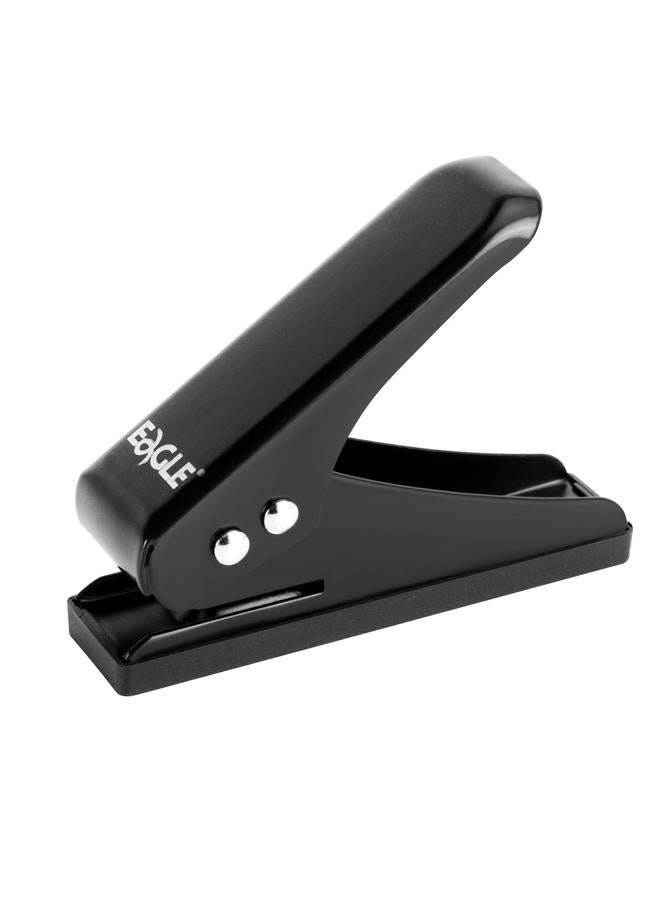 Eagle Low Force 1-Hole Punch, Single Hole Punch, Paper Punch, 1/4-Inch Hole, 12 Sheets Capacity, Metal, Black - Image 1